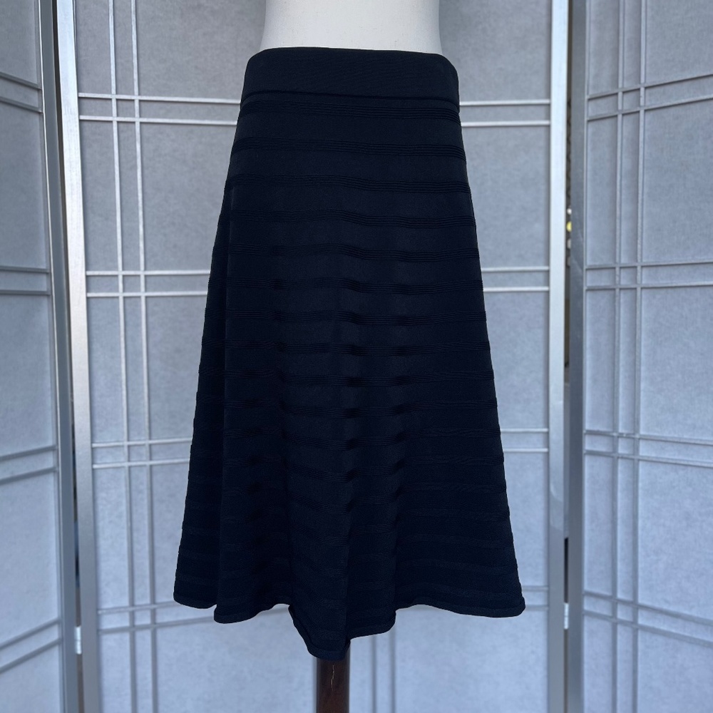 Calvin Klein Black A-line Midi Skirt sz M